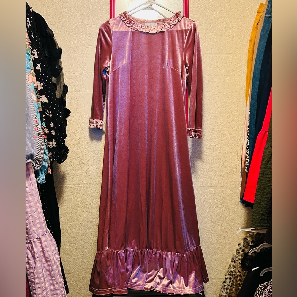 NWOT Dainty Jewells Pink Velvet Dress - Picture 2 of 5